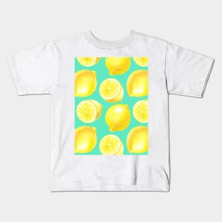 Watercolor lemons pattern Kids T-Shirt